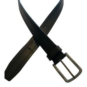 James‎ Campbell Belt 40104 Black Mens Size 34/85 Genuine Leather Silver Buckle